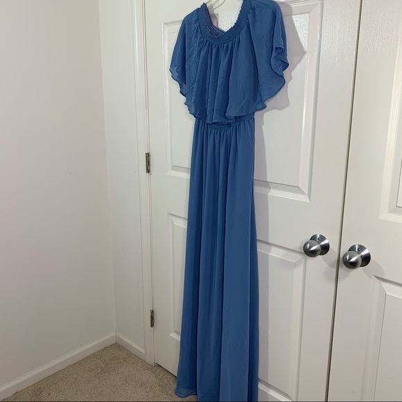 Show Me Your Mumu Hacienda Maxi Dress Blue Crisp - Picture 3 of 9